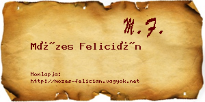Mózes Felicián névjegykártya